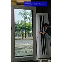 Pintu kaca aluminium Frame 10 cm